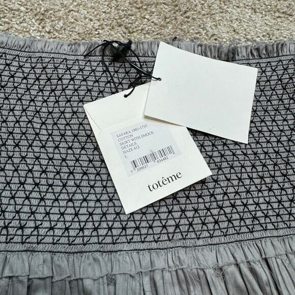 Toteme SAFARA COTTON SKIRT WITH SMOCK NWT Size Large - Picture 4 of 6